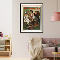 Historic Framed Print, Around the clock or Fun in a music hall the funniest show in the world.,  17-7/8" x 21-7/8"