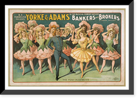 Historic Framed Print, B.E. Forrester presents Yorke & Adams in the musical comedy success Bankers and brokers by Aaron Hoffman,  17-7/8" x 21-7/8"
