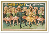 Historic Framed Print, B.E. Forrester presents Yorke & Adams in the musical comedy success Bankers and brokers by Aaron Hoffman,  17-7/8" x 21-7/8"