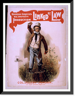 Historic Framed Print, Hennessy Leroyles big dramatic production Linked by law,  17-7/8" x 21-7/8"