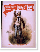 Historic Framed Print, Hennessy Leroyles big dramatic production Linked by law,  17-7/8" x 21-7/8"