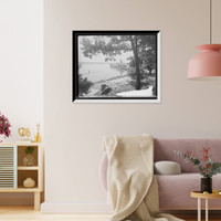 Historic Framed Print, [The Steamer landing, Mt. Vernon, Va.],  17-7/8" x 21-7/8"