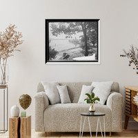 Historic Framed Print, [The Steamer landing, Mt. Vernon, Va.],  17-7/8" x 21-7/8"