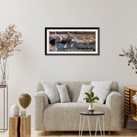 Historic Framed Print, Imre Kiralfys Grand naval spectacle,  17-7/8" x 21-7/8"