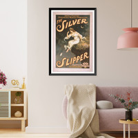 Historic Framed Print, John C. Fishers supendous musical production The silver slipper by Owen Hall & Leslie Stuart authors of Florodora.,  17-7/8" x 21-7/8"