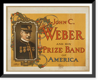 Historic Framed Print, John C. Weber and his prize band of America,  17-7/8" x 21-7/8"