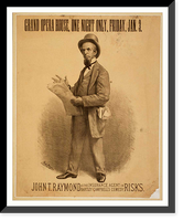 Historic Framed Print, John T. Raymond as the insurance agent in Bartley Campbells comedy Risks,  17-7/8" x 21-7/8"