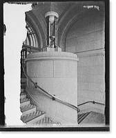 Alabaster lamps, vestibule, stairs, Chicago & North Western Railway station, Chicago, Ill, Vintage Wall Art