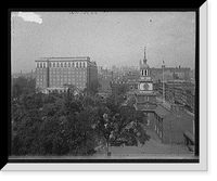 Historic Framed Print, [Curtis Publishing Company Building and Independence Hall, Philadelphia, Pa.],  17-7/8" x 21-7/8"