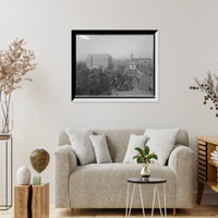 Historic Framed Print, [Curtis Publishing Company Building and Independence Hall, Philadelphia, Pa.],  17-7/8" x 21-7/8"