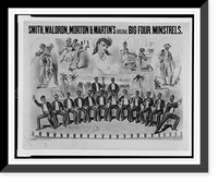 Historic Framed Print, Smith Waldron Morton & Martins Original Big Four Minstrels,  17-7/8" x 21-7/8"