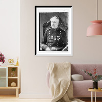 Maj. W. F. Tucker, seated, in uniform Classic, Vintage Print