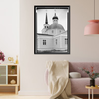 Historic Framed Print, Saint Michael's Cathedral, Lincoln Street, Sitka, Sitka Borough, AK,  17-7/8" x 21-7/8"