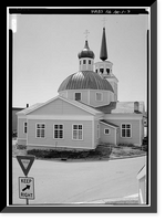 Historic Framed Print, Saint Michael's Cathedral, Lincoln Street, Sitka, Sitka Borough, AK - 7,  17-7/8" x 21-7/8"