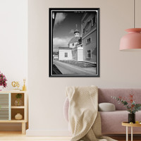 Historic Framed Print, Saint Michael's Cathedral, Lincoln Street, Sitka, Sitka Borough, AK - 10,  17-7/8" x 21-7/8"