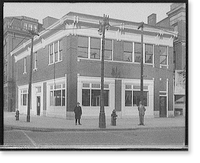 Historic Framed Print, [Dime Bank branch, Broadway & Grand Circus Park, Detroit, Mich.],  17-7/8" x 21-7/8"
