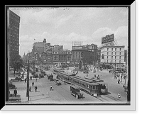 Historic Framed Print, [Detroit, Mich., looking up Woodward Ave.],  17-7/8" x 21-7/8"