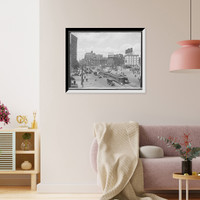 Historic Framed Print, [Detroit, Mich., looking up Woodward Ave.],  17-7/8" x 21-7/8"