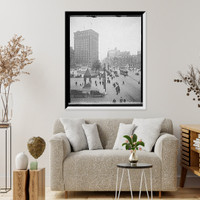 Historic Framed Print, [Looking up Woodward Avenue, Detroit, Mich.] - 3,  17-7/8" x 21-7/8"