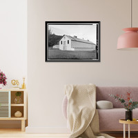 Fort Egbert, Mule Barn, Yukon River at Mission Creek, Eagle vicinity, Southeast Fairbanks Census Area, AK - 3, Vintage Print