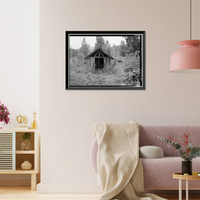 Historic Framed Print, Iditarod Trail Shelter Cabins, Skwentna Crossing Shelter Cabin, Skwentna, Matanuska-Susitna Borough, AK - 2,  17-7/8" x 21-7/8"