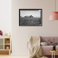 Historic Framed Print, Iditarod Trail Shelter Cabins, Portage Shelter Cabin, Portage, Anchorage, AK - 2,  17-7/8" x 21-7/8"