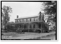 Governor Benjamin Fitzpatrick House, State Route 14 vicinity, Elmore vicinity, Elmore County, AL, Antique Print