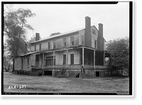 Governor Benjamin Fitzpatrick House, State Route 14 vicinity, Elmore vicinity, Elmore County, AL - 2, Antique Print