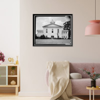 Historic Framed Print, Lowndes County Courthouse, Washington Street at Town Square, Hayneville, Lowndes County, AL - 5,  17-7/8" x 21-7/8"