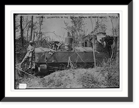 German Locomotive in the Somme damaged by French Shells, Historic Reproduction