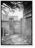 Historic Framed Print, Waring House, Gates, 351 Government Street, Mobile, Mobile County, AL - 3,  17-7/8" x 21-7/8"
