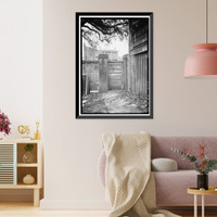 Historic Framed Print, Waring House, Gates, 351 Government Street, Mobile, Mobile County, AL - 3,  17-7/8" x 21-7/8"