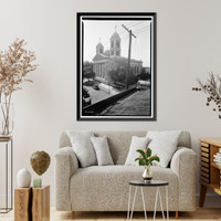Historic Framed Print, Cathedral of the Immaculate Conception, South Claiborne Street, Mobile, Mobile County, AL - 22,  17-7/8" x 21-7/8"