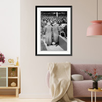 Gen. Leonard Wood & Col. Halstead Dorey, Polo Grounds, 1917, Vintage Wall Art