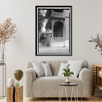 Historic Framed Print, Captain Owen Finnigan House (Ironwork), 752 Government Street, Mobile, Mobile County, AL,  17-7/8" x 21-7/8"