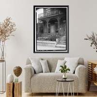 Historic Framed Print, Elizabeth George House (Ironwork), 159 Monroe Street, Mobile, Mobile County, AL,  17-7/8" x 21-7/8"
