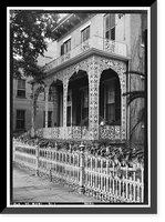 Historic Framed Print, McMillan House (Ironwork), 256 North Joachim Street, Mobile, Mobile County, AL,  17-7/8" x 21-7/8"