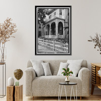 Historic Framed Print, McMillan House (Ironwork), 256 North Joachim Street, Mobile, Mobile County, AL,  17-7/8" x 21-7/8"