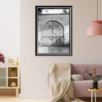 Historic Framed Print, Mount Vernon Arsenal, Gates, Old Saint Stephens Road (County Road 96), Mount Vernon, Mobile County, AL - 4,  17-7/8" x 21-7/8"