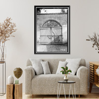 Historic Framed Print, Mount Vernon Arsenal, Gates, Old Saint Stephens Road (County Road 96), Mount Vernon, Mobile County, AL - 4,  17-7/8" x 21-7/8"