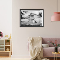 Historic Framed Print, Mount Vernon Arsenal, Paymaster's Office, Old Saint Stephens Road (County Road 96), Mount Vernon, Mobile County, AL,  17-7/8" x 21-7/8"