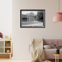 Historic Framed Print, Spring Hill College, Main Building, Old Shell Road, Spring Hill, Mobile County, AL - 6,  17-7/8" x 21-7/8"