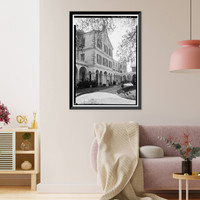 Historic Framed Print, Spring Hill College, Main Building, Old Shell Road, Spring Hill, Mobile County, AL - 8,  17-7/8" x 21-7/8"