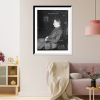 Historic Framed Print, Walter Damrosch, seated, profile,  17-7/8" x 21-7/8"