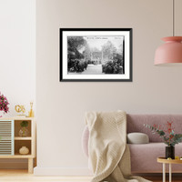 Historic Framed Print, Dedcating Lafayette Memorial,  17-7/8" x 21-7/8"