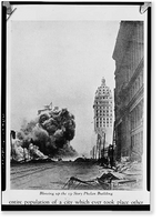 Historic Framed Print, San Francisco, Historic View, 1906 Fire, Market Street, San Francisco, San Francisco County, CA,  17-7/8" x 21-7/8"
