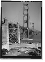 Golden Gate Bridge, Spanning mouth of San Francisco Bay, San Francisco, San Francisco County, CA - 3, Vintage Wall Art