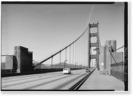 Historic Framed Print, Golden Gate Bridge, Spanning mouth of San Francisco Bay, San Francisco, San Francisco County, CA - 10,  17-7/8" x 21-7/8"