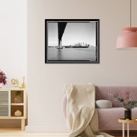 Historic Framed Print, San Francisco Oakland Bay Bridge, Spanning San Francisco Bay, San Francisco, San Francisco County, CA - 24,  17-7/8" x 21-7/8"