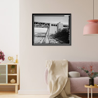 Historic Framed Print, San Francisco Oakland Bay Bridge, Spanning San Francisco Bay, San Francisco, San Francisco County, CA - 38,  17-7/8" x 21-7/8"
